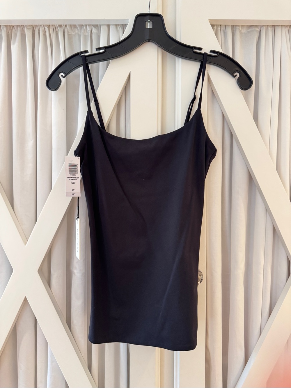 Aritzia Black Contour Square Neck Cami Hip Tank Size S/P